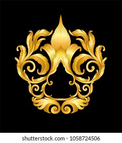 gold vintage frame scroll on black