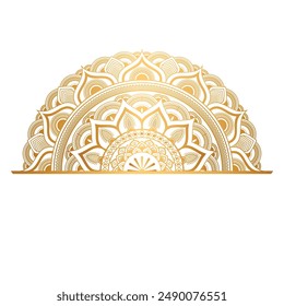 Gold Vintage Frame For Title With Mandala Islamic Invitation Wedding Card