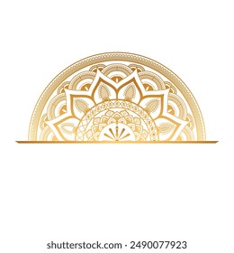 Gold Vintage Frame For Title With Mandala Islamic Invitation Wedding Card Or Ramadan Kareem Festival