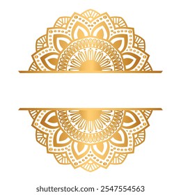 Gold Vintage Frame For Title With Mandala Islamic Invitation Wedding Card Or Ramadan Kareem Festival 