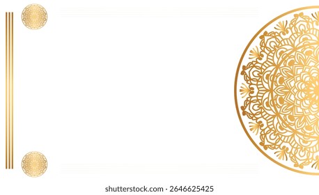 Gold vintage frame for title with mandala islamic invitation wedding card	