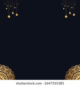 Quadro vintage de ouro para o título com mandala convite islâmico cartão de casamento ou Ramadan kareem festival	