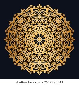 Quadro vintage ouro para o título com mandala convite islâmico cartão de casamento	