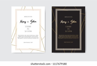 Gold vintage greeting card on a black background