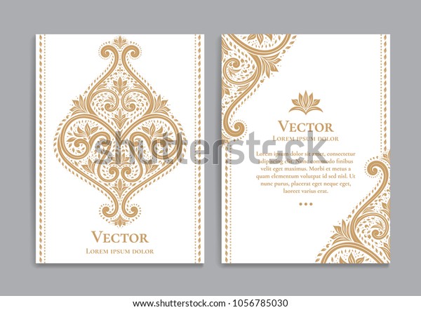 Gold Vintage Greeting Card On White Stock Vector (royalty Free 