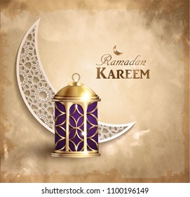 Gold vintage luminous lantern