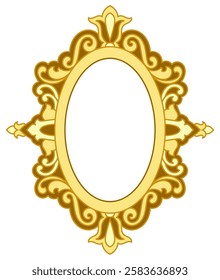 gold vintage mirror frame abstract lines golden yellow classic photo frame