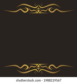 gold vintage ornament on black background, vector