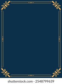 Gold vintage ornate frame template for invitation cover