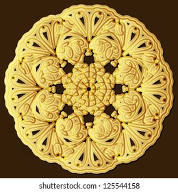 Gold vintage pattern round