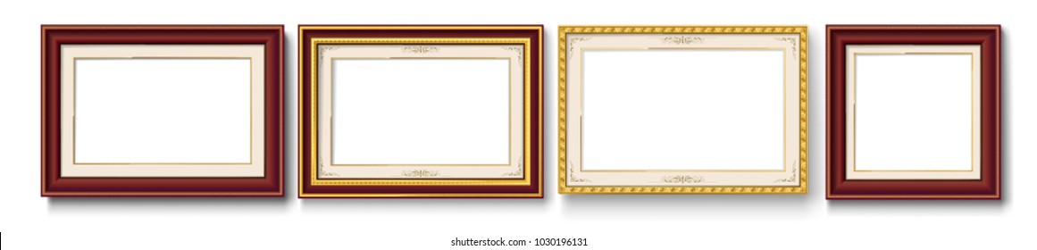 gold vintage picture frame set
