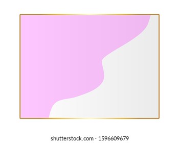 Gold vintage rectangle frame with shadows isolated on white background. Golden luxury realistic rectangle border. Vector illustration