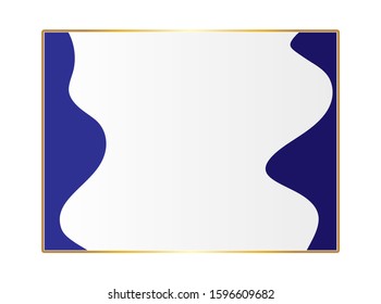 Gold vintage rectangle frame with shadows isolated on white background. Golden luxury realistic rectangle border. Vector illustration