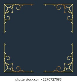 Gold vintage simple frame. - Vector.