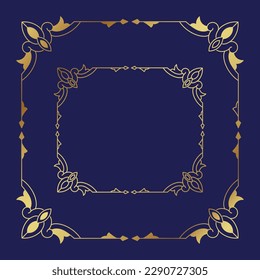 Gold vintage simple frame. - Vector.