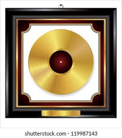 Gold Vinyl Disc award in elegant frame