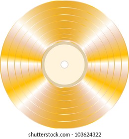 gold vinyl record isolated on white background. vector