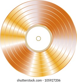 gold vinyl record isolated on white background. vector