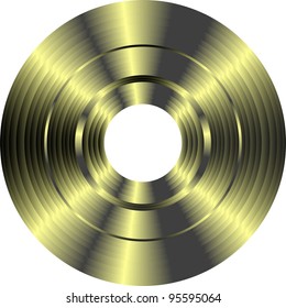 gold vinyl record isolated on white background. vector