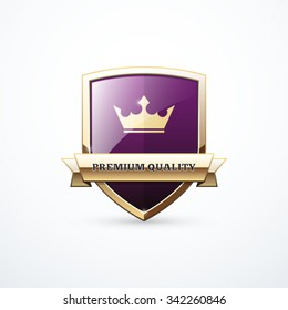  Gold and violet shield. Premium quality