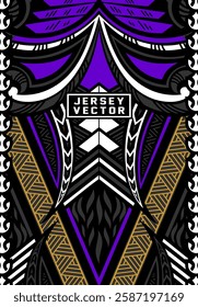 GOLD VIOLET TRIBAL SEAMLESS BACKGROUND FOR FULL SUBLIMATION JERSEY