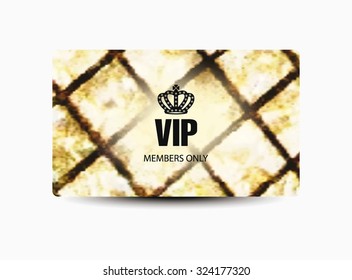 Gold VIP card with mosaic texture background