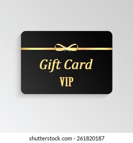 Gold VIP cards with shiny letters and ribbon