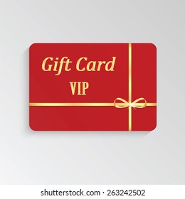 Gold VIP cards with shiny letters and ribbon
