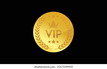 Gold vip icon, VIP gold badge for important person and special membership