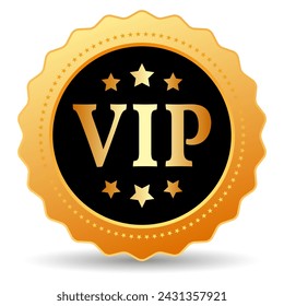 Gold vip icon isolated on white background. Vector business illustration for exclusive customer service, high premium quality