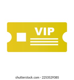 Gold VIP ticket icon. Luxury special treatment. Vector.