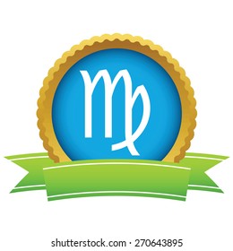 Gold Virgo logo on a white background. Vector illustration