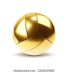 Gold volleyball ball isolated on white background. EPS10 vector