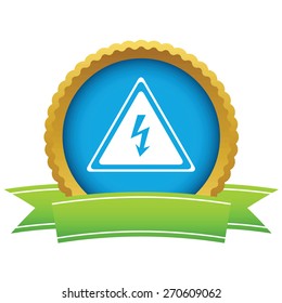 Gold voltage logo on a white background. Vector illustration