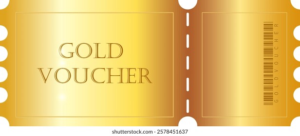 gold voucher, gold coupon. Vector