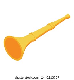 Gold vuvuzela icon isometric vector. Soccer horn. Africa sound