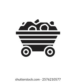 Gold Wagon Filled Icon Vector Illustration