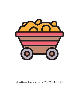 Gold Wagon Icon Vector Illustration