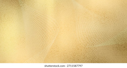 Fundo de textura de parede de ouro com efeito de folha amarelo brilhante. Reflexões de luz lustrosa criar uma sensação vibrante, luxuosa, perfeito para o papel de parede elegante dourado ou premium designs. Imagem de alta qualidade
