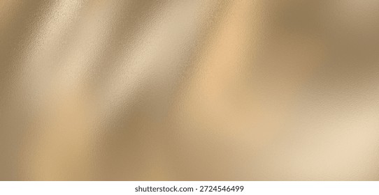 Goldener Wandtexturhintergrund mit glänzend gelbem Folieneffekt. Glänzende Lichtreflexionen schaffen ein lebendiges, luxuriöses Gefühl, perfekt für elegantes goldenes Papier oder Premium-Tapeten-Designs. Bild in hoher Qualität