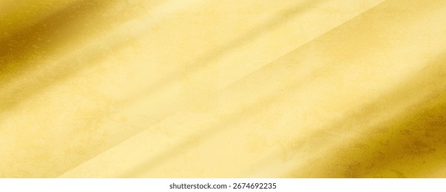 Goldene Wand Textur Hintergrund. Gelb glänzende Goldfolienfarbe auf Wandfolie mit Glanzlichtreflexion,