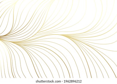 Gold wallpaper. Art Deco. Vintage style. Gold stripes on a white background. Vector illustration
