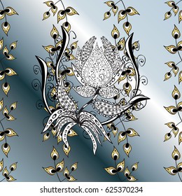 Gold Wallpaper on texture background. Damask ornamental pattern repeating background.