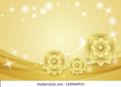 Gold wapaper and background with gold flower for template and other.