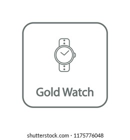 Gold watch design icon vector on white background