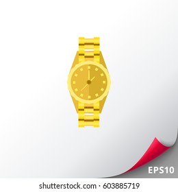 hand watch golden colour