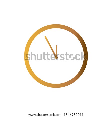 Gold watch icon on a white background. Isolated element for website decoration, presentation, poster or banner. Vector illustration