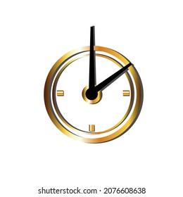 gold watch on white background