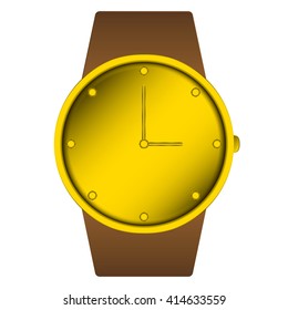 gold watch vector brown