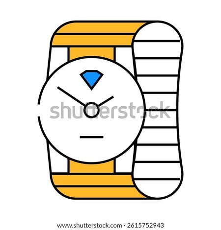 gold watches line icon vector. gold watches sign. isolated symbol illustration